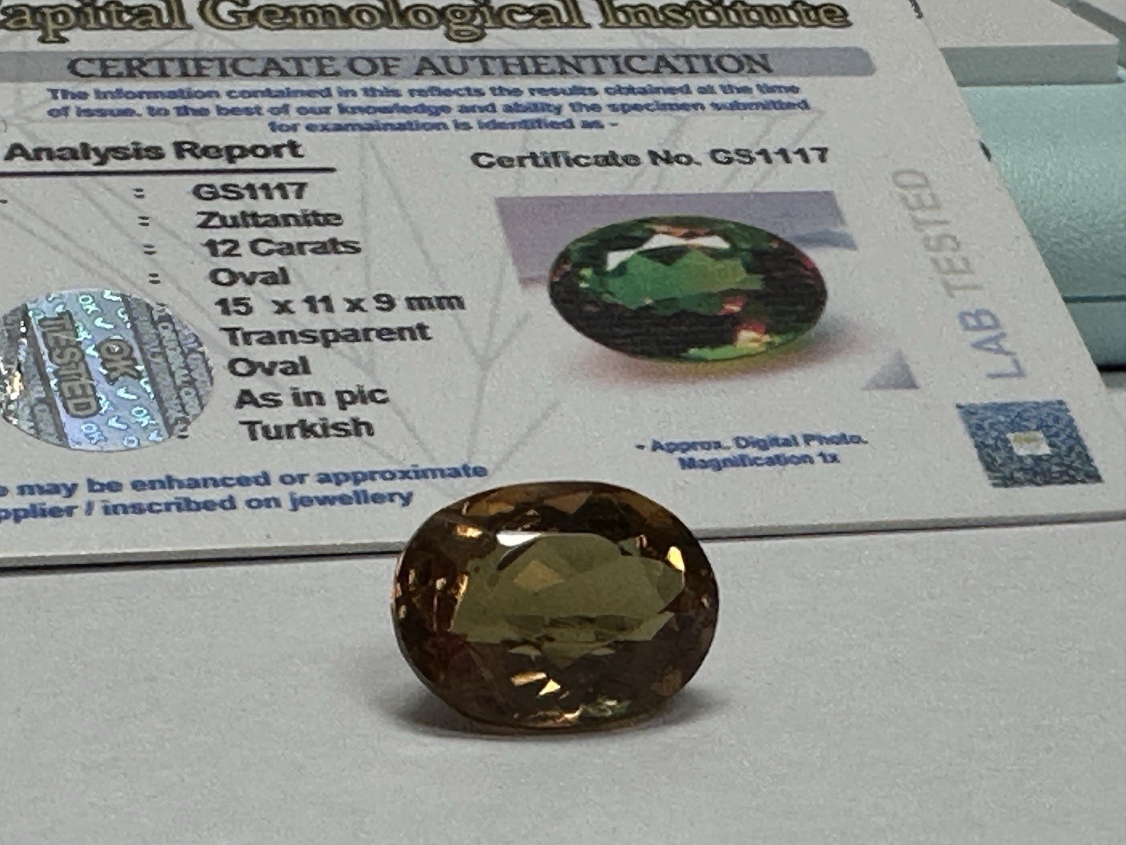 Zultanite Loose Stone 12 ct Oval Cut Faceted Color Changing Gemstone