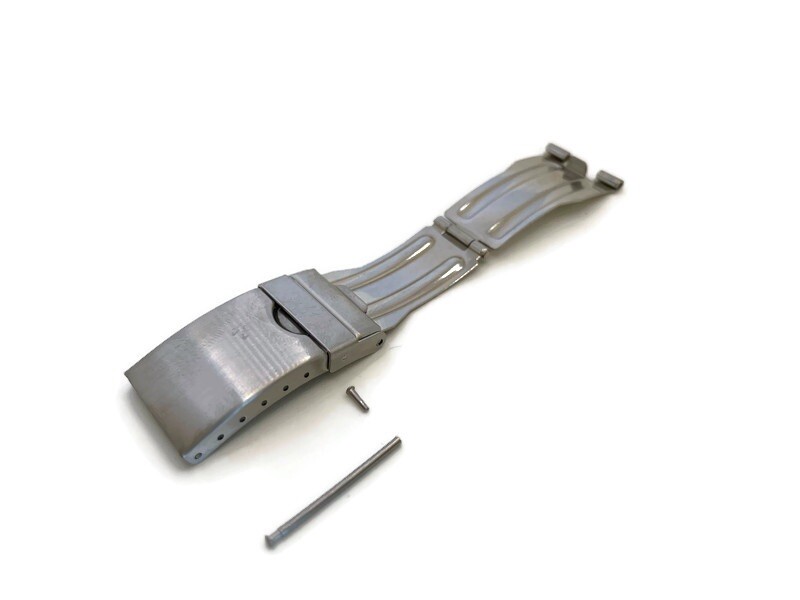Watch Bracelet Safety Clasp , Brushed Stainless Steel, 3 Fold, Size 10mm to 20mm