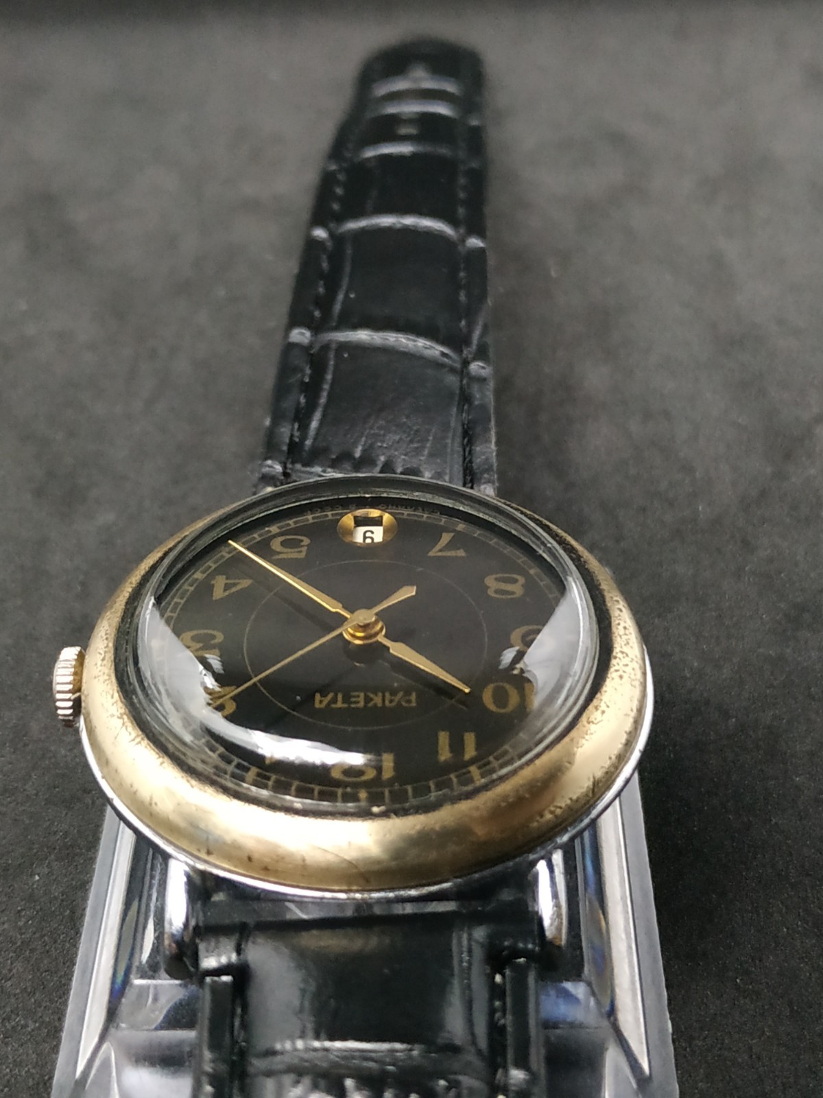 Men’s Dress Vintage USSR Watch Raketa Mechanical 2628.H Black Dial Retro Soviet
