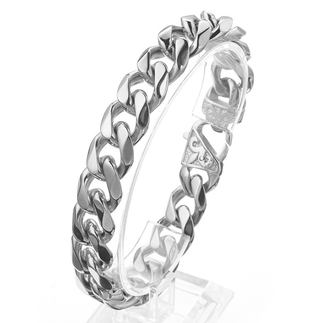 15mm Silver Gold Black Stainless Steel Curb Cuban Link Chain Bracelet for Men