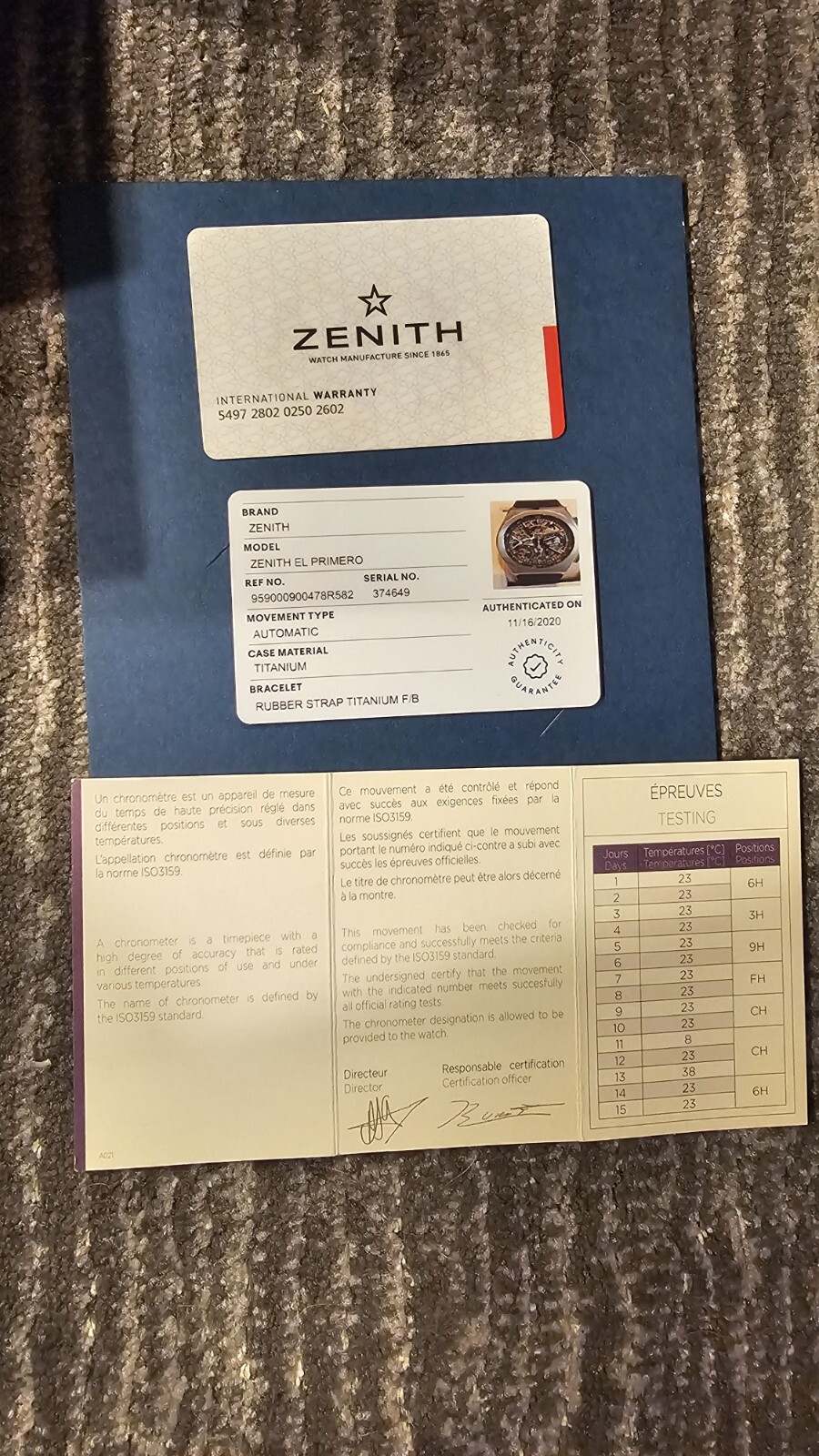 New Zenith Defy El Primero 21 Automatic Men’s Watch 95.9000.9004/78.R782