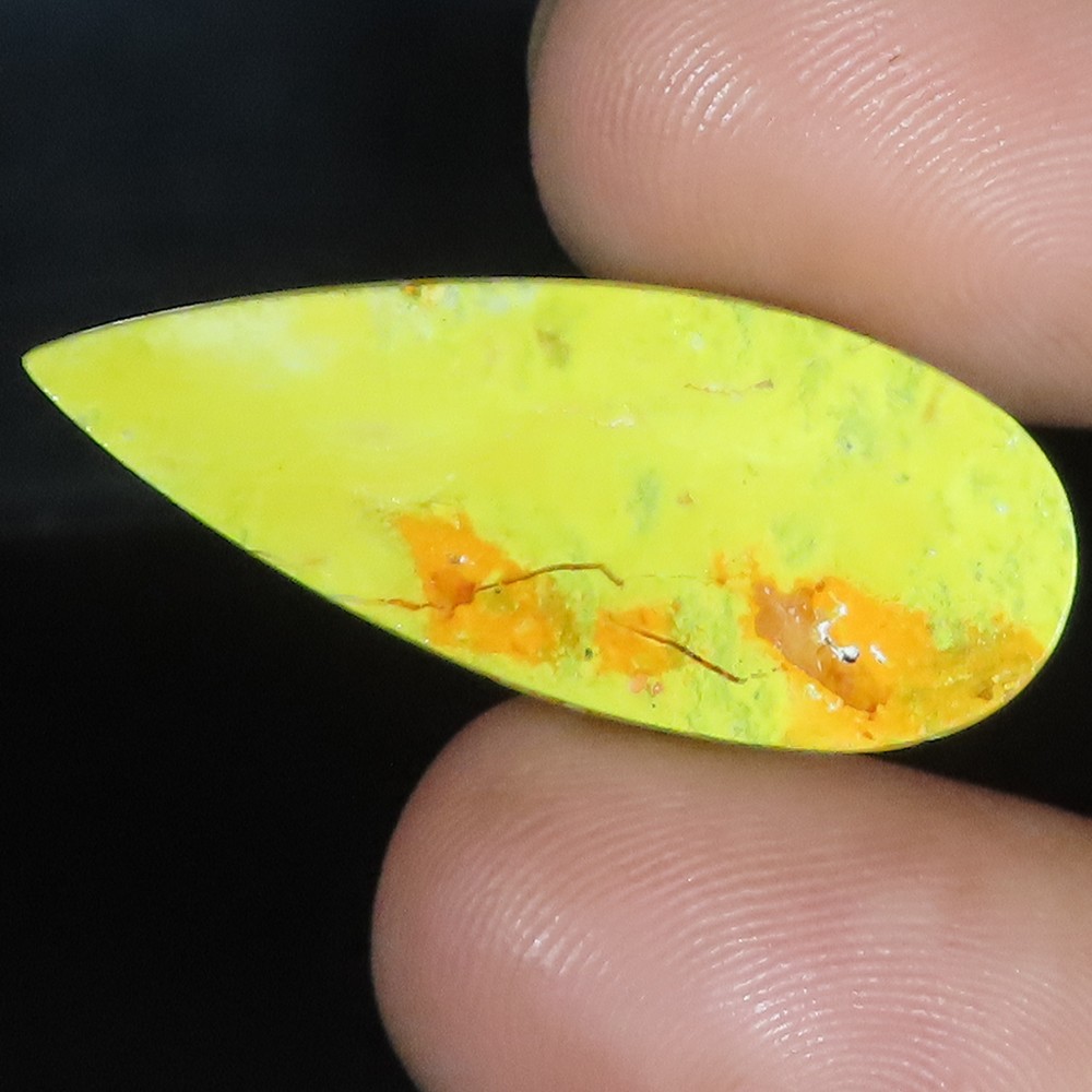12.15 Cts Rare Natural Bumble Bee jasper Pear Cabochon Gemstone 13x31x3 mm LP284