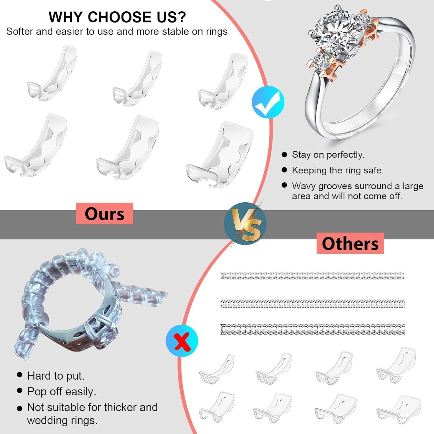 TPU Ring Size Adjusters – Invisible Ring Guards for Comfortable Wear