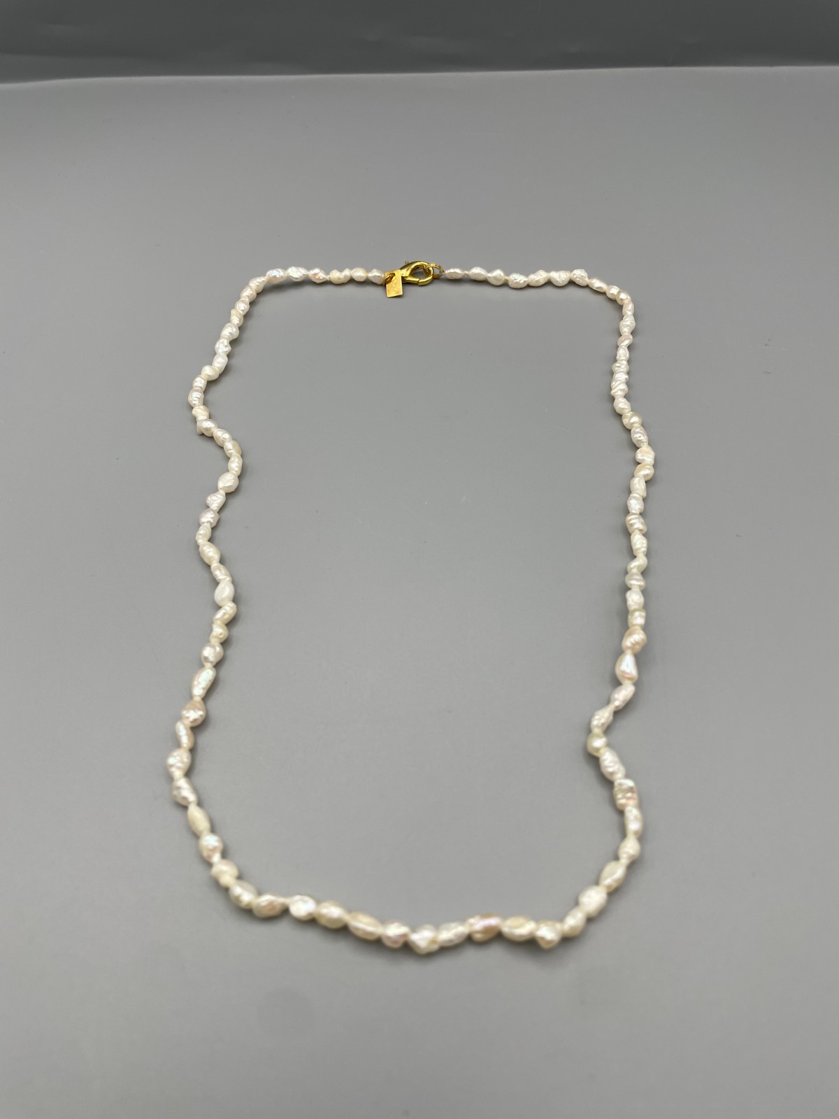 VPCP Paris Designer Pearl Necklace Real Baroque Pearls White Gold Effect Signed