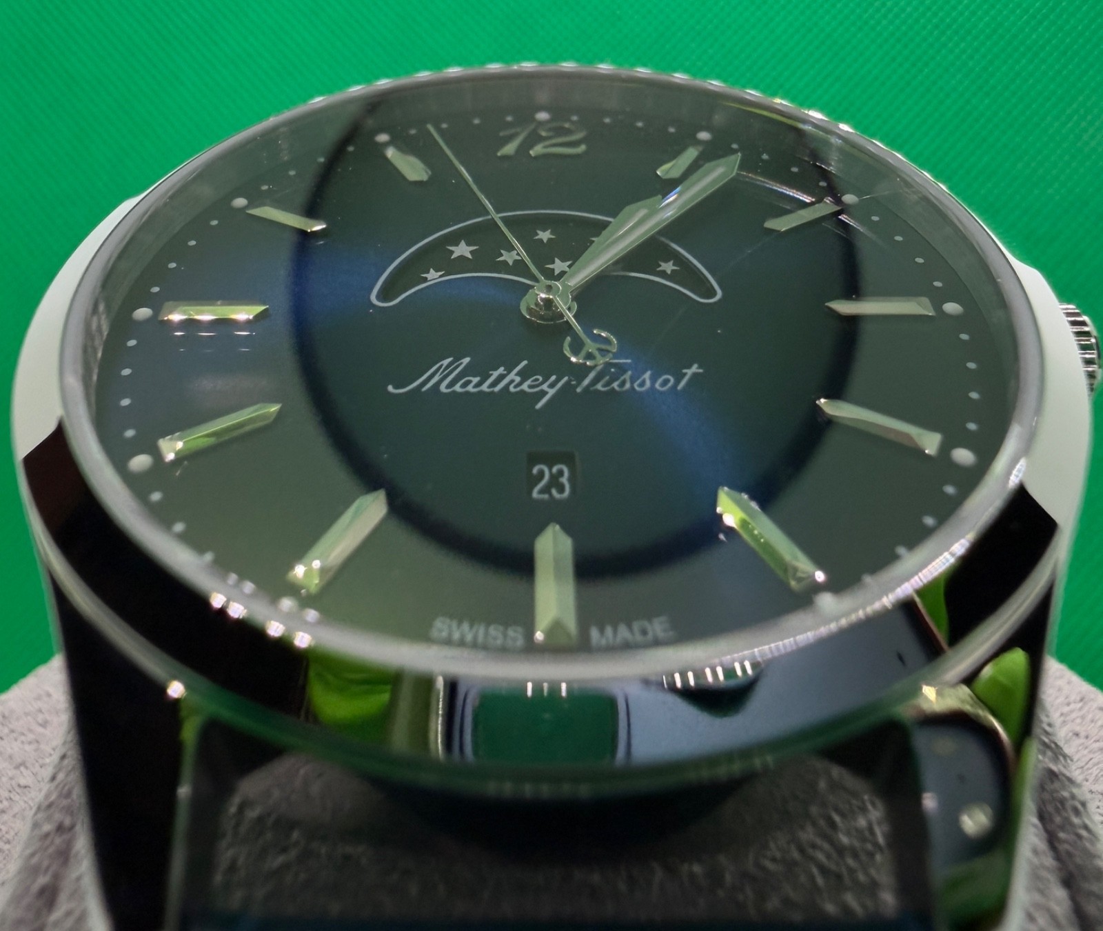 DIRECT FROM SWITZERLAND Mathey-Tissot Urban Moon Phase Blue Dial H411LABU NIB