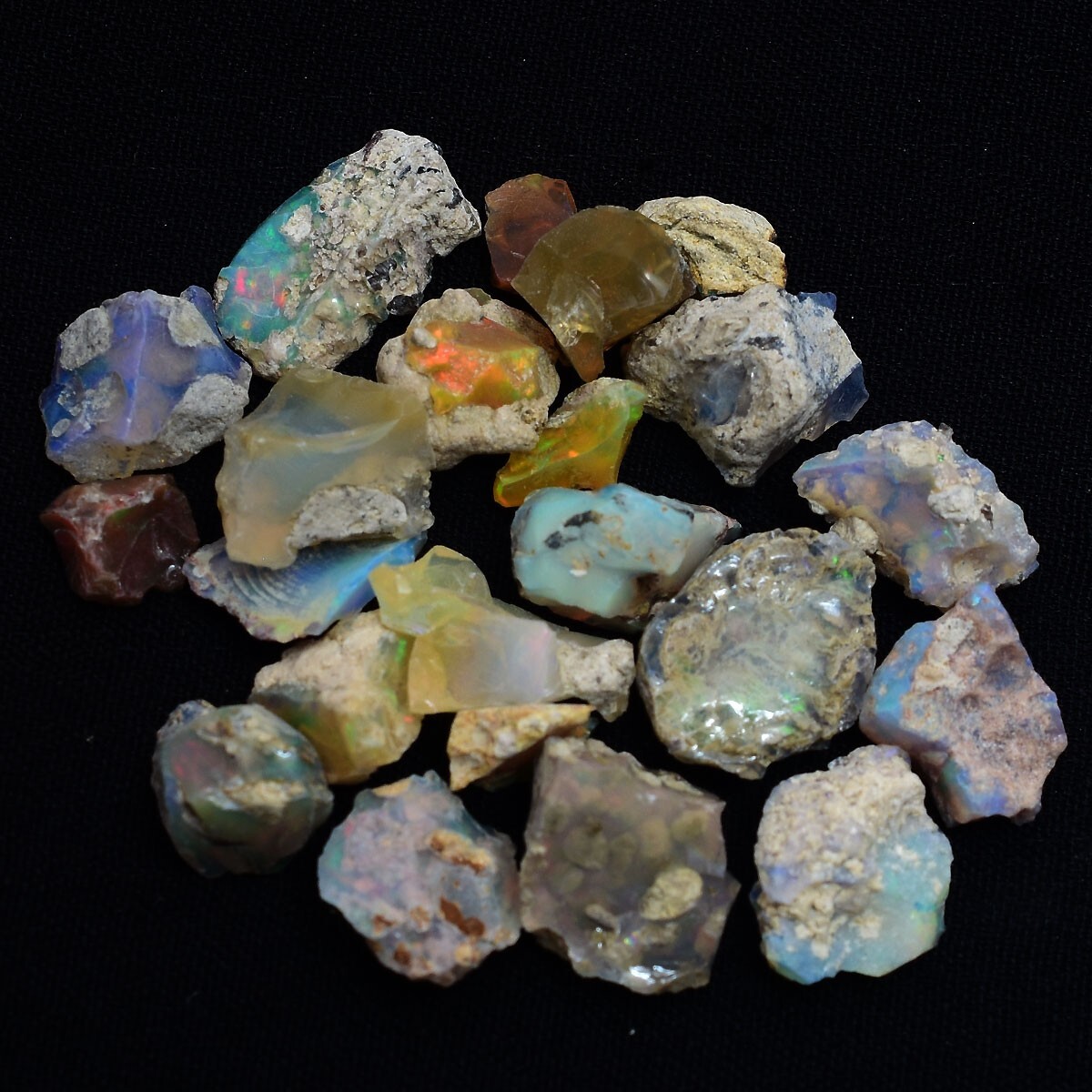 22 Pcs Natural Ethiopian Opal Rough 7mm-13mm Untreated Stunning Loose Gemstones