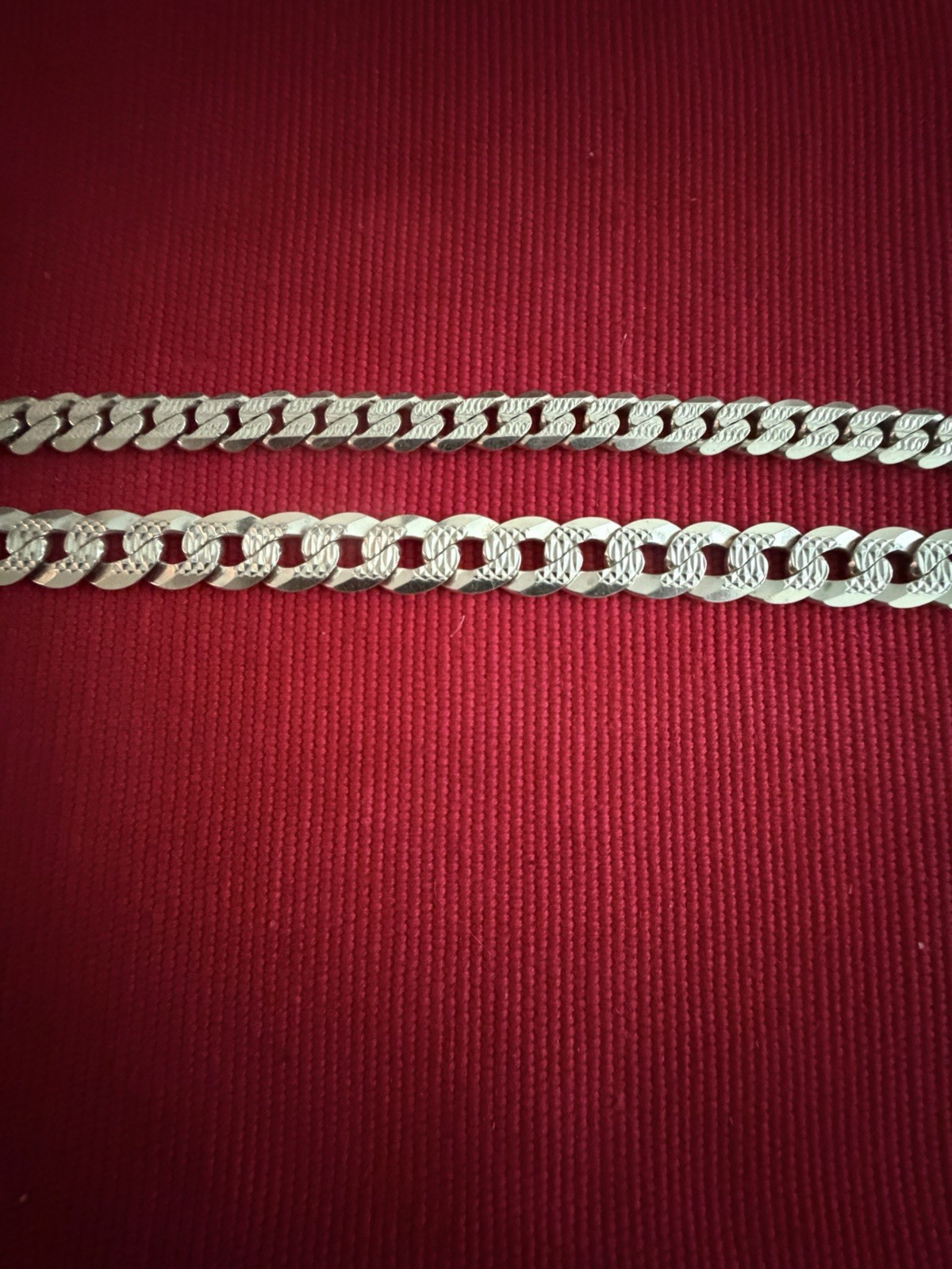 2pc 925 Sterling Silver Curb Link Chain Bracelets 8 in Lobster Clasp Signed