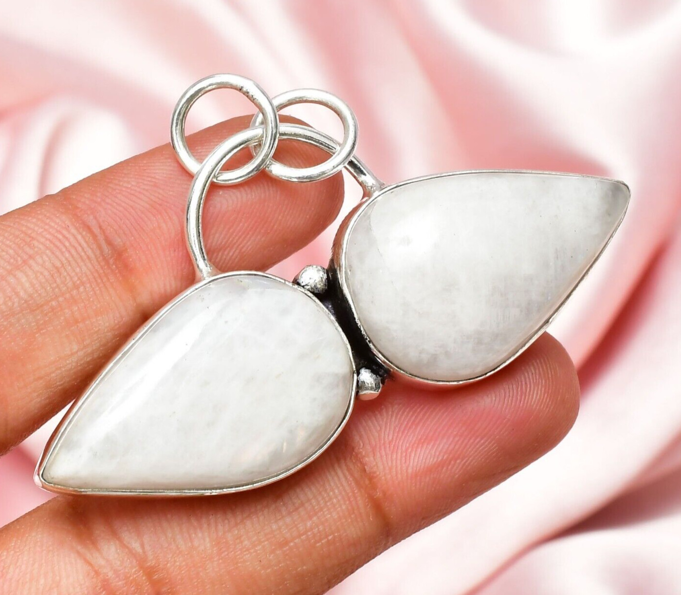 Rainbow Moonstone Gemstone 925 Sterling Silver Handmade Jewelry Pendant 1.56″