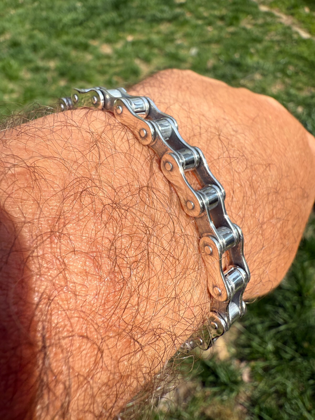 Bicycle Link Bracelet Real 925 Silver Oxidized Handmade 9mm Bike Motorcycle