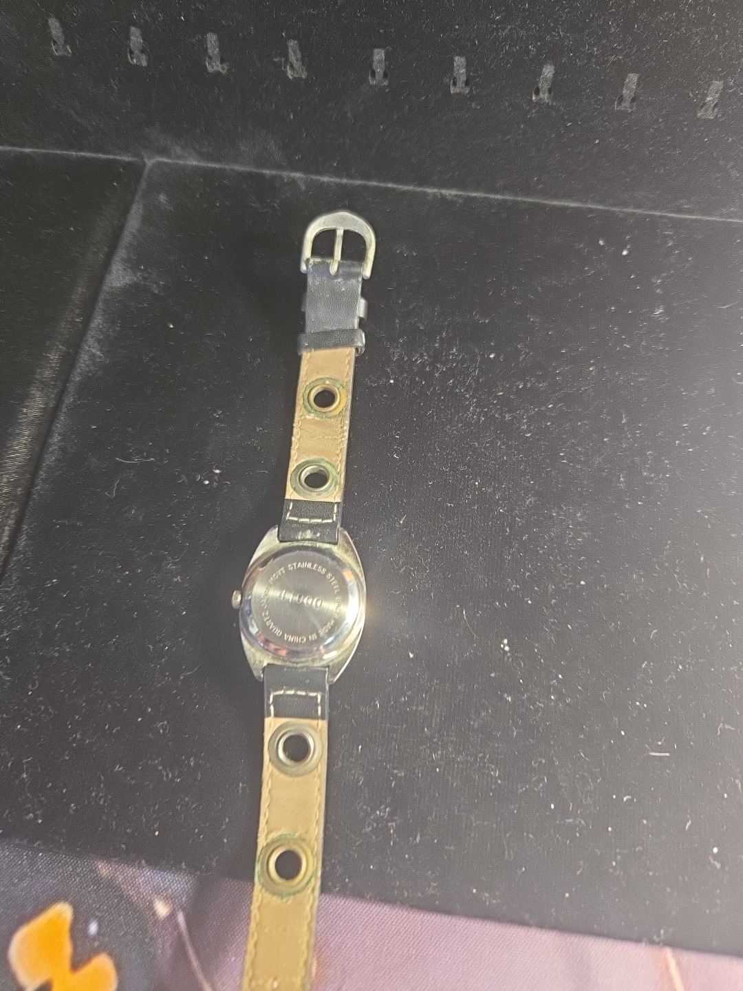 Anchor Blue Ladies Quartz Silver Tone Analog Watch Black Band (I-5)