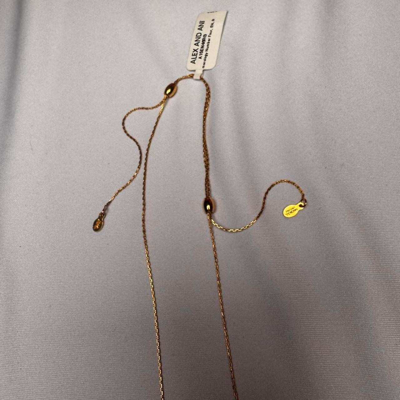 Alex and Ani Number 4 Necklace Gold Tone Adjustable Inspirational Pendant