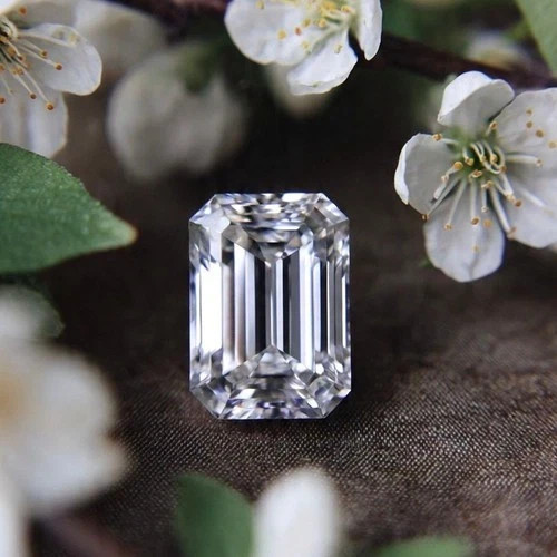 Loose 10.00 Ct Lab-Grown CVD Diamond Emerald Cut Natural D Color VVS1 Certified