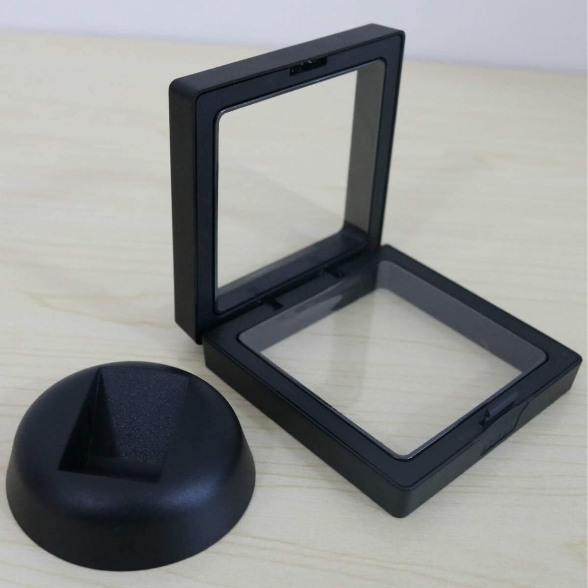 3D Floating Coins Display Frame Stand Holder Case Box For Jewelry Rings Earrings