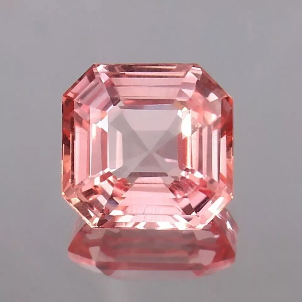Padparadscha Sapphire Unheated Natural Ceylon 10-12Ct Asscher Cut Loose Gemstone
