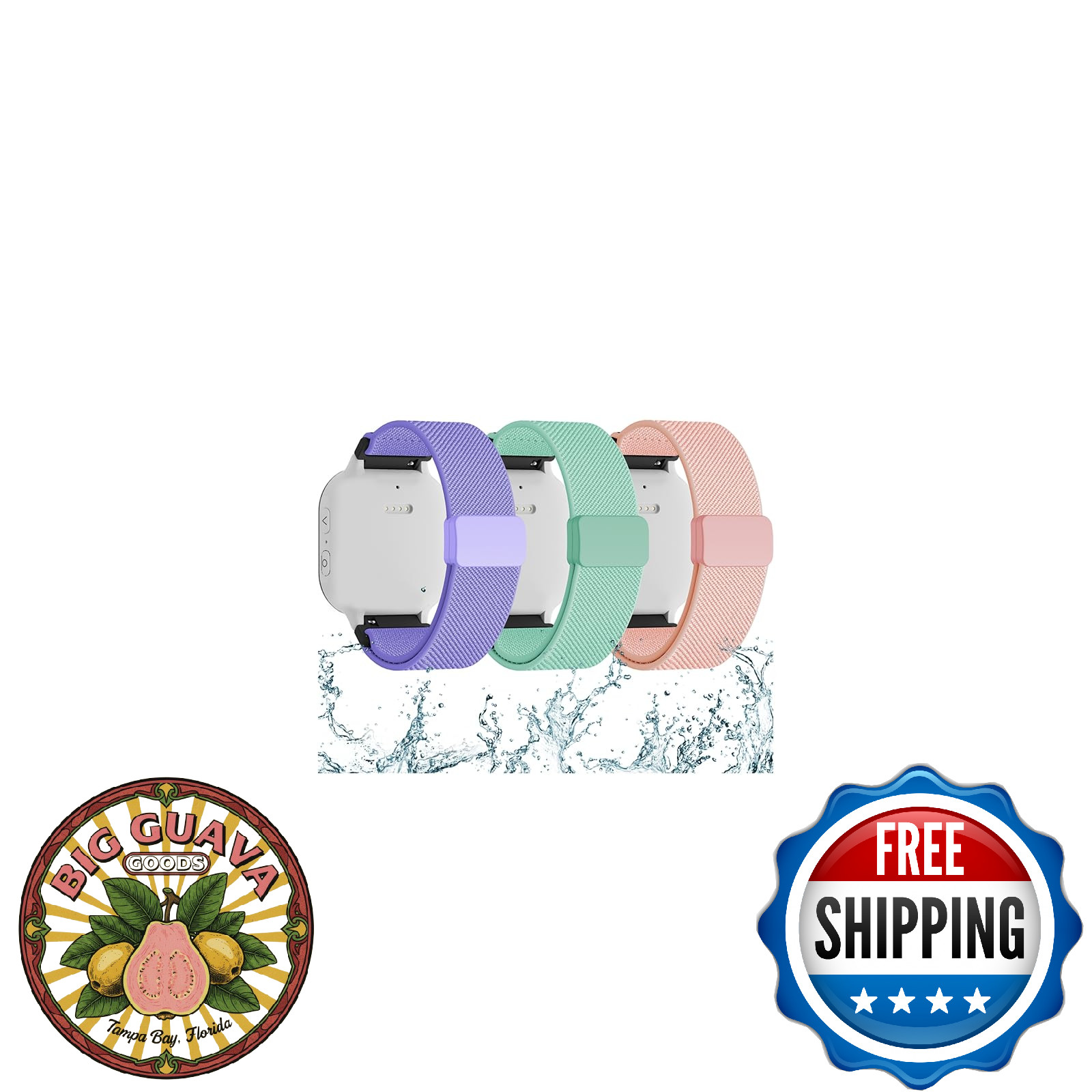 2-Pack Splash-Proof Stretchy Nylon Watch Bands for Gizmo Watch 3 2 1