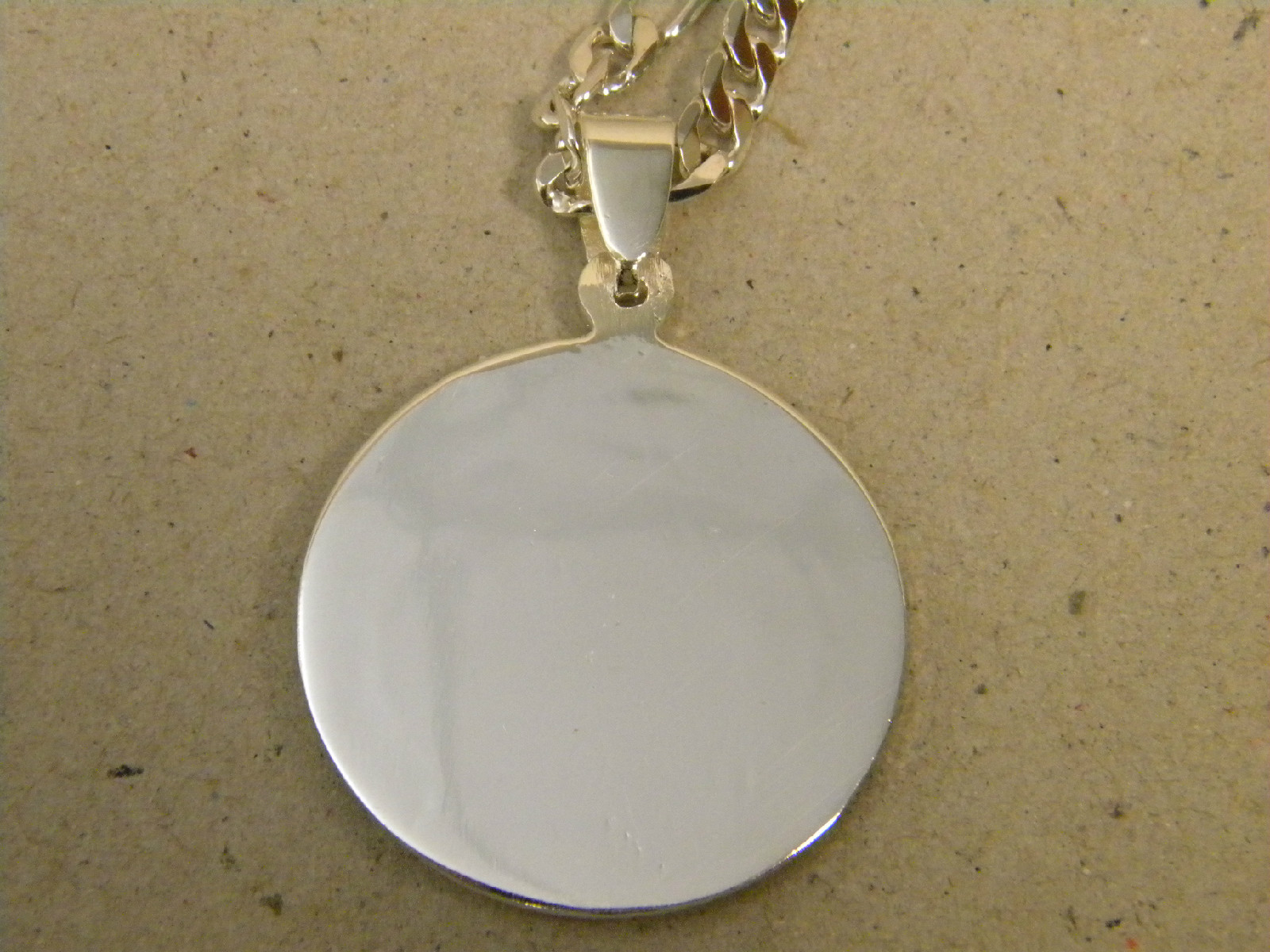Men’s Lady’s Silver Plated Santa Barbara Red CZ Charm & Figaro Chain 24in 20in