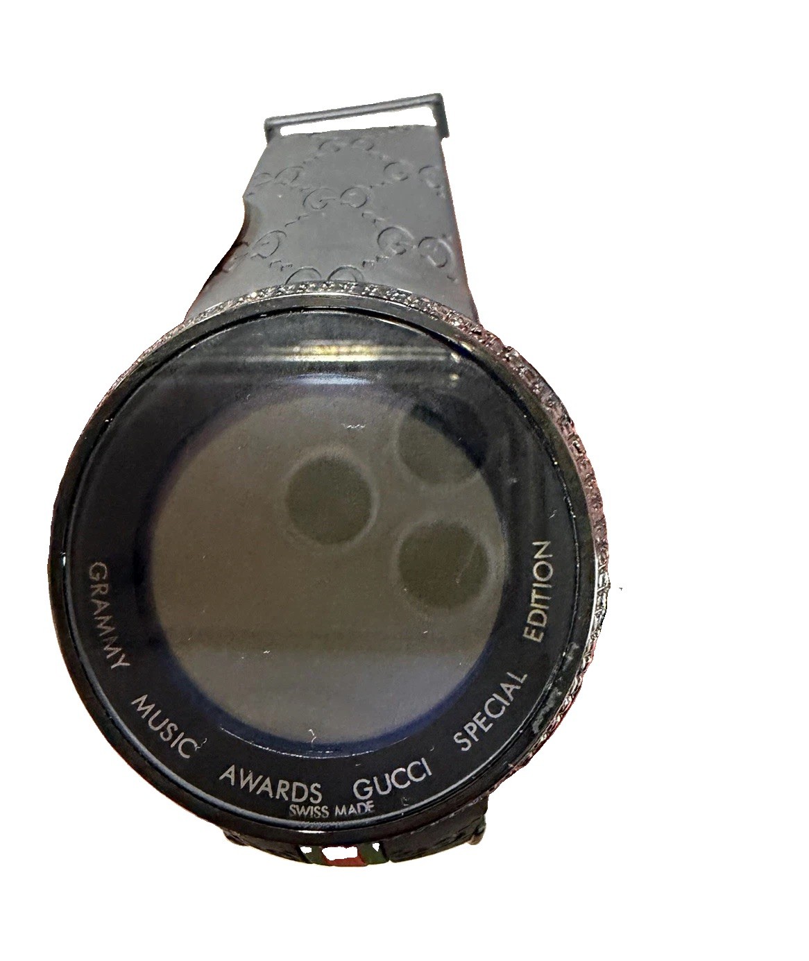 Gucci I-Gucci Limited Edition Grammy Digital Quartz 44mm Black Rubber Strap