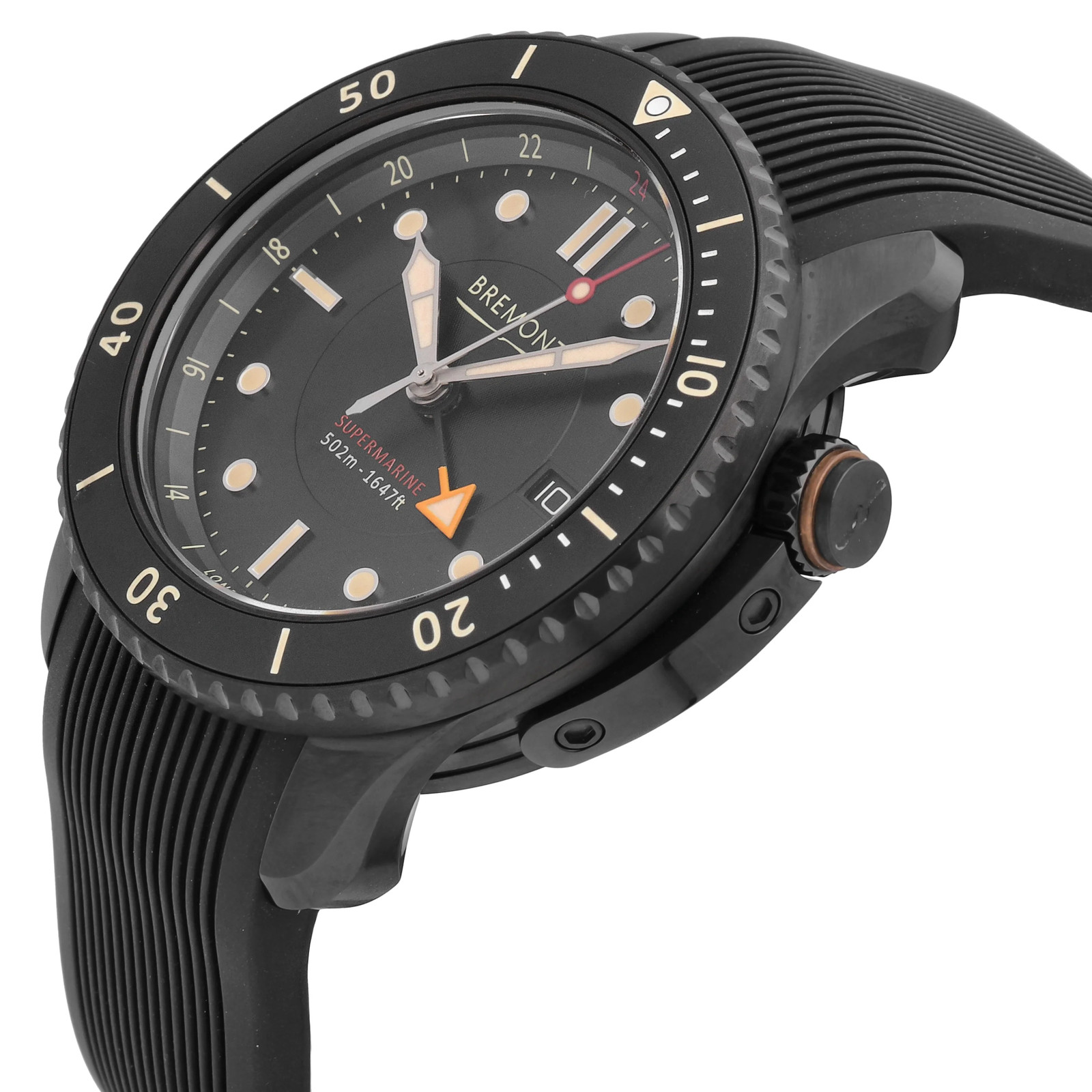 Bremont Supermarine S502 Jet Black Dial 43mm Automatic Men’s Watch S502-JET-R-S