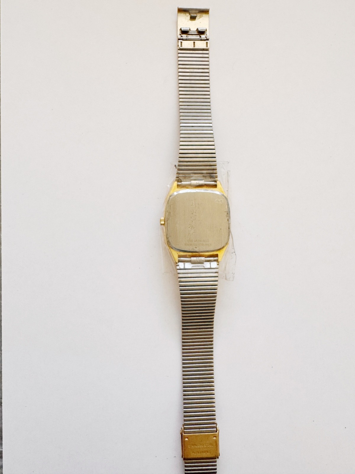 Vintage Benrus Diamond Quartz Watch 30mm Gold Tone Bracelet AS-IS Repair