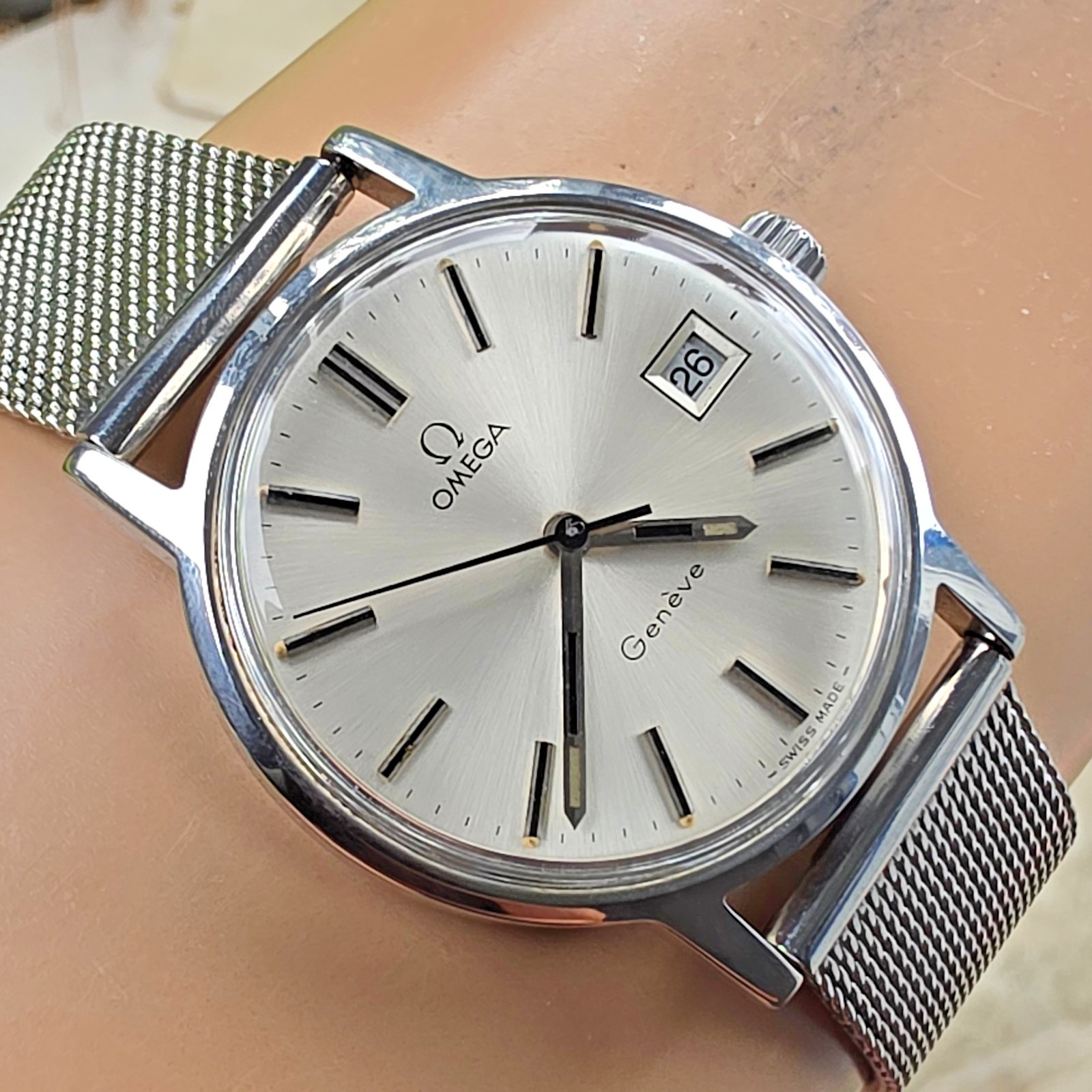 Vintage OMEGA Geneve men’s manual wind watch Ref:136.0098 Date swiss 1972