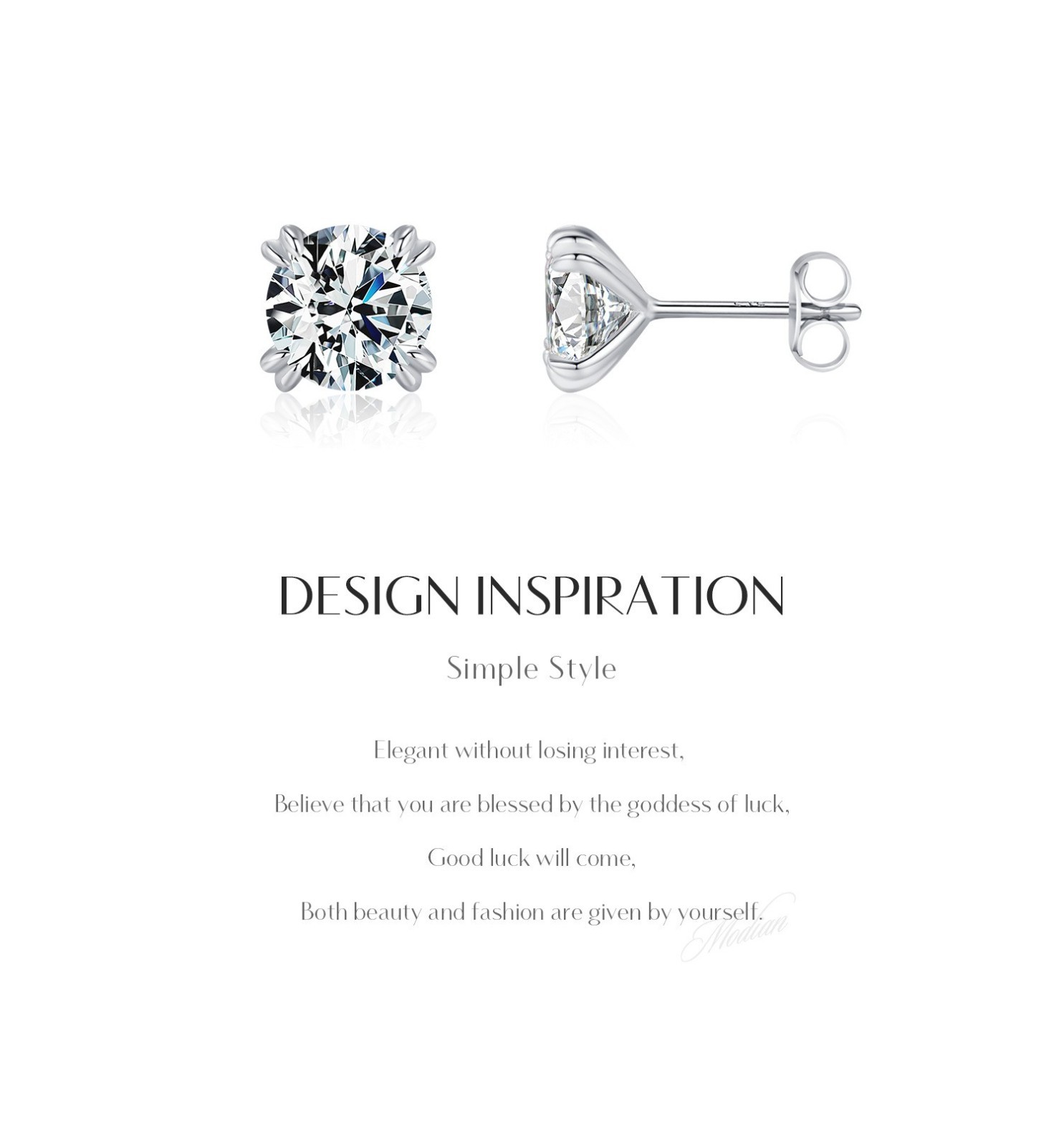 Moissanite Stud Earrings 1-2CTW D VVS1 925 Sterling Silver Push Back GRA