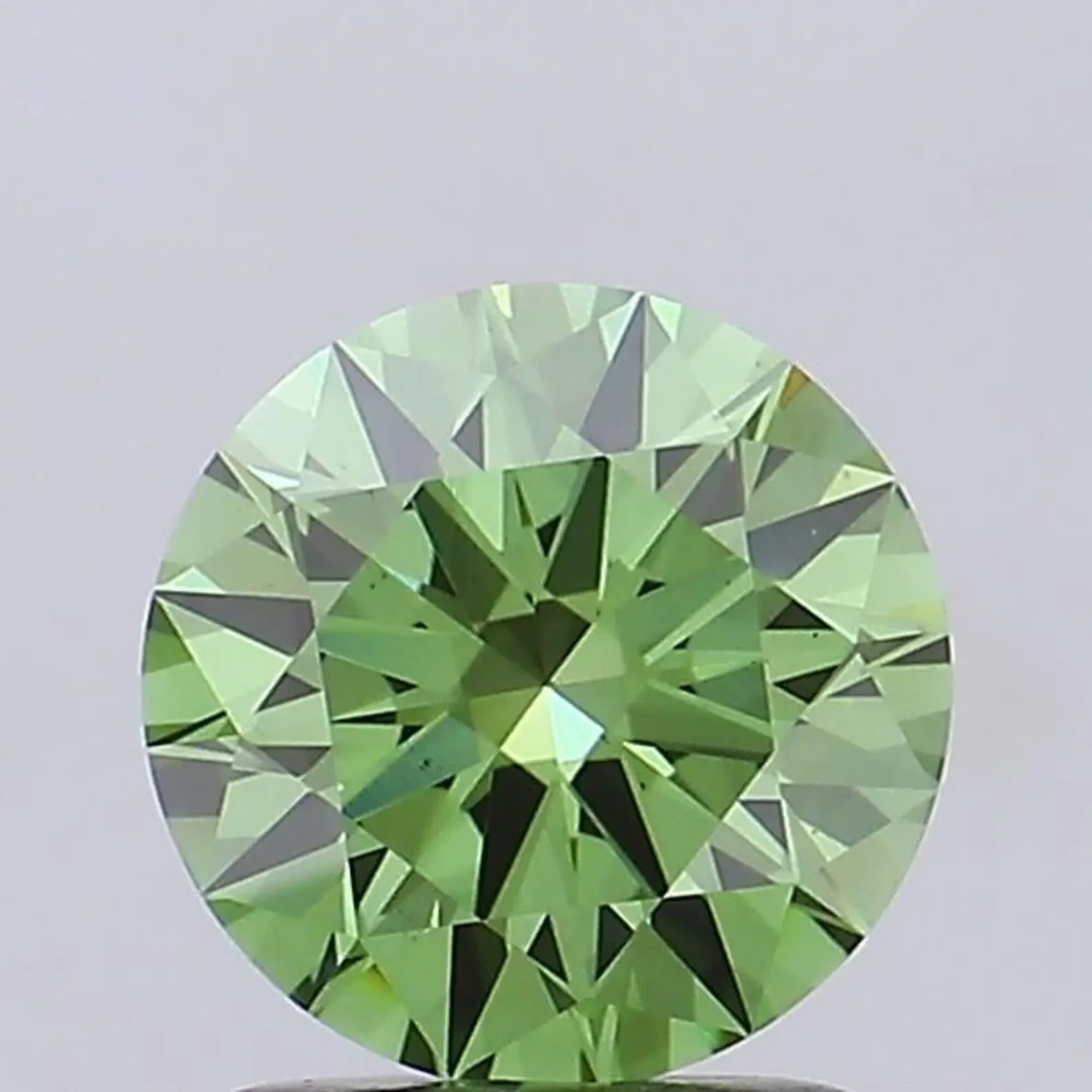 CERTIFIED Natural Green Earth Mined Diamond 2.07 Ct Round VVS1/ 8.5 mm