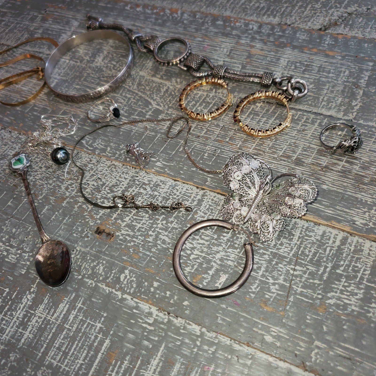 Sterling 925 stamped mixed jewelry “scrap” untested 117 g.