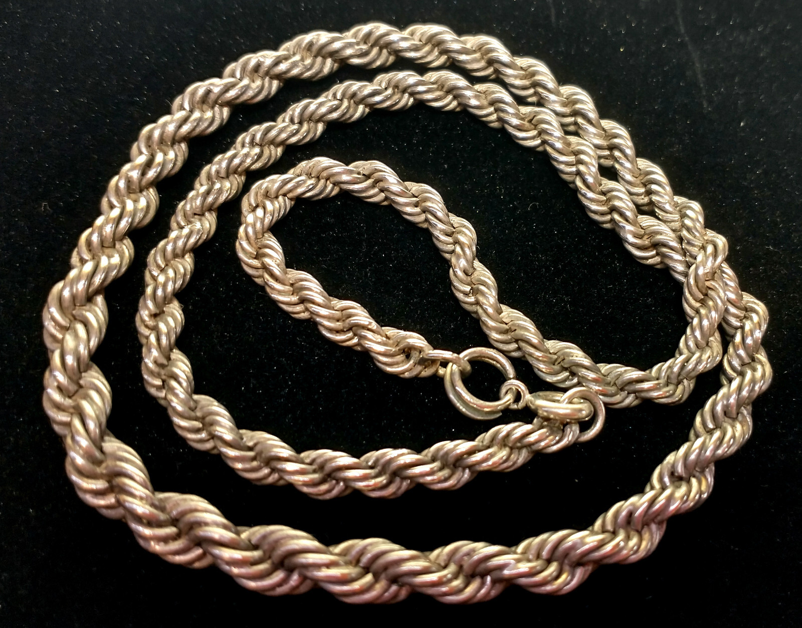 Vintage 1960s Sterling Silver 875 Soviet Era USSR 7 French Rope 19 Chain G2U