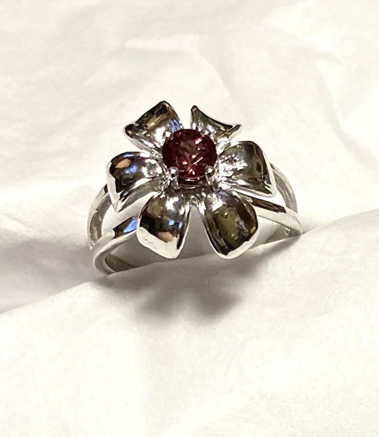 Natural Dark Pink Spinel Ring 925 Sterling Silver Size 8.5🌹