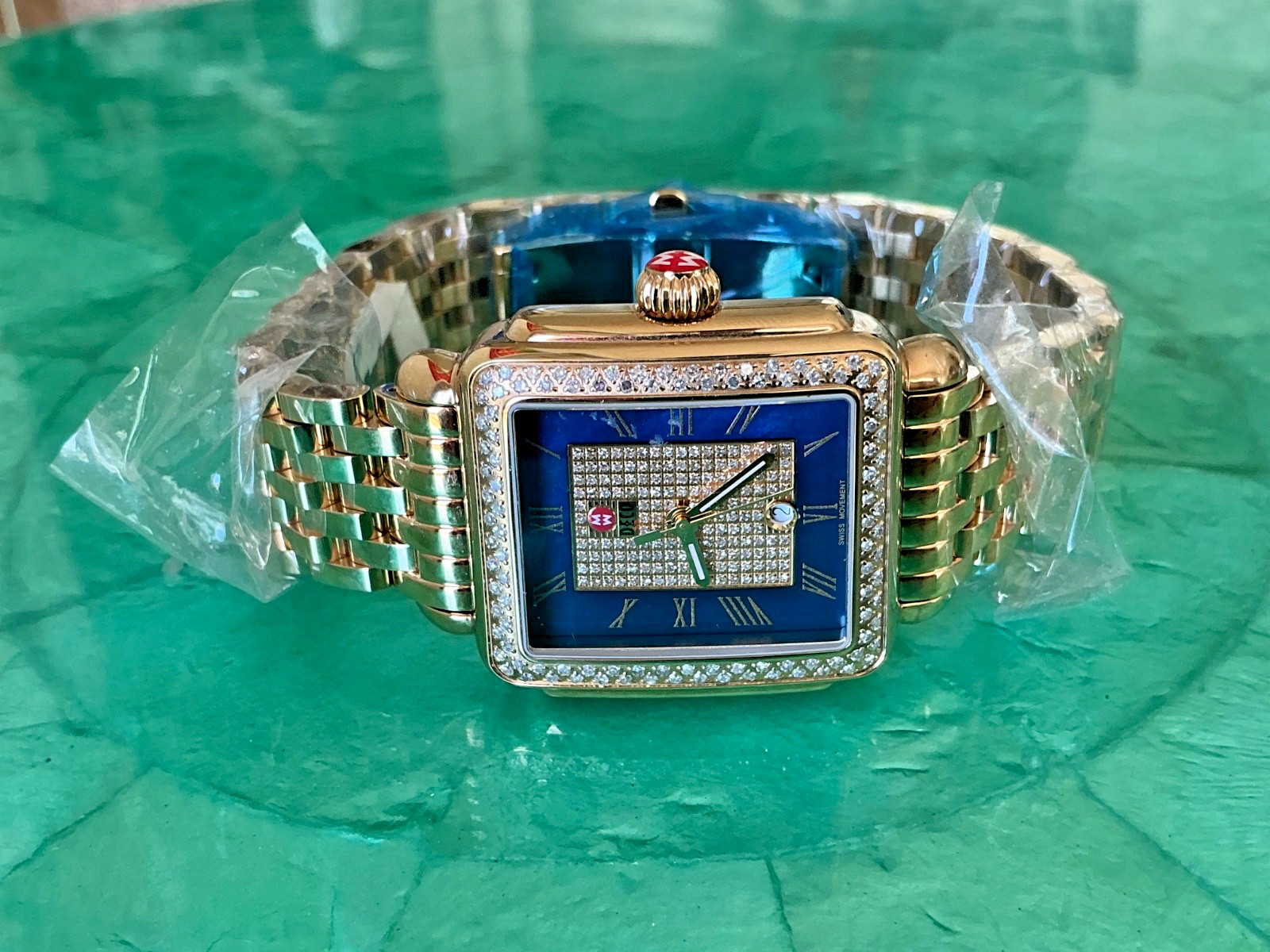 Michele Deco Madison Large Diamond Pave 18k Gold Plt Watch MW06T01B0964 – $5900