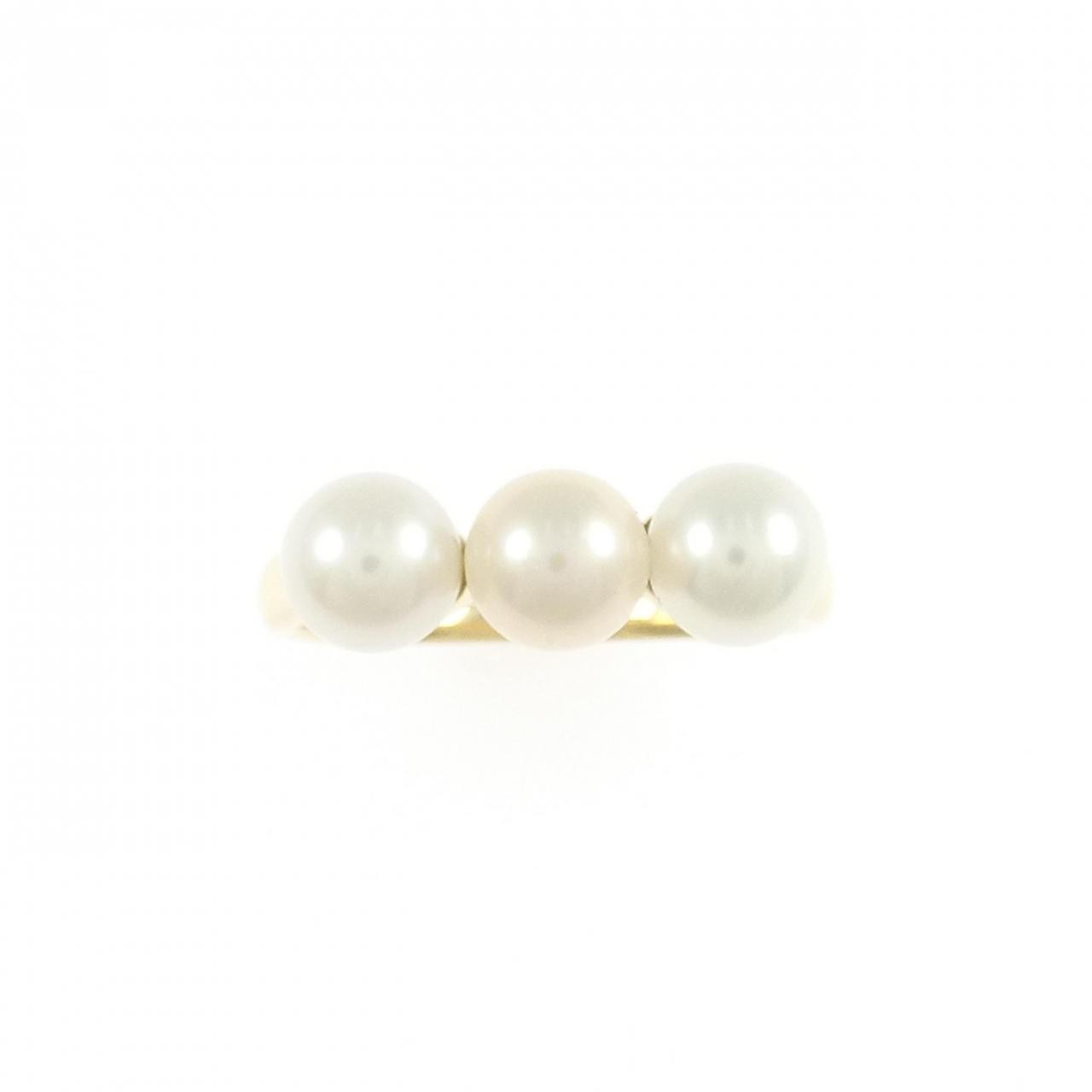 Authentic K18YG Akoya pearl ring #260-006-339-8052