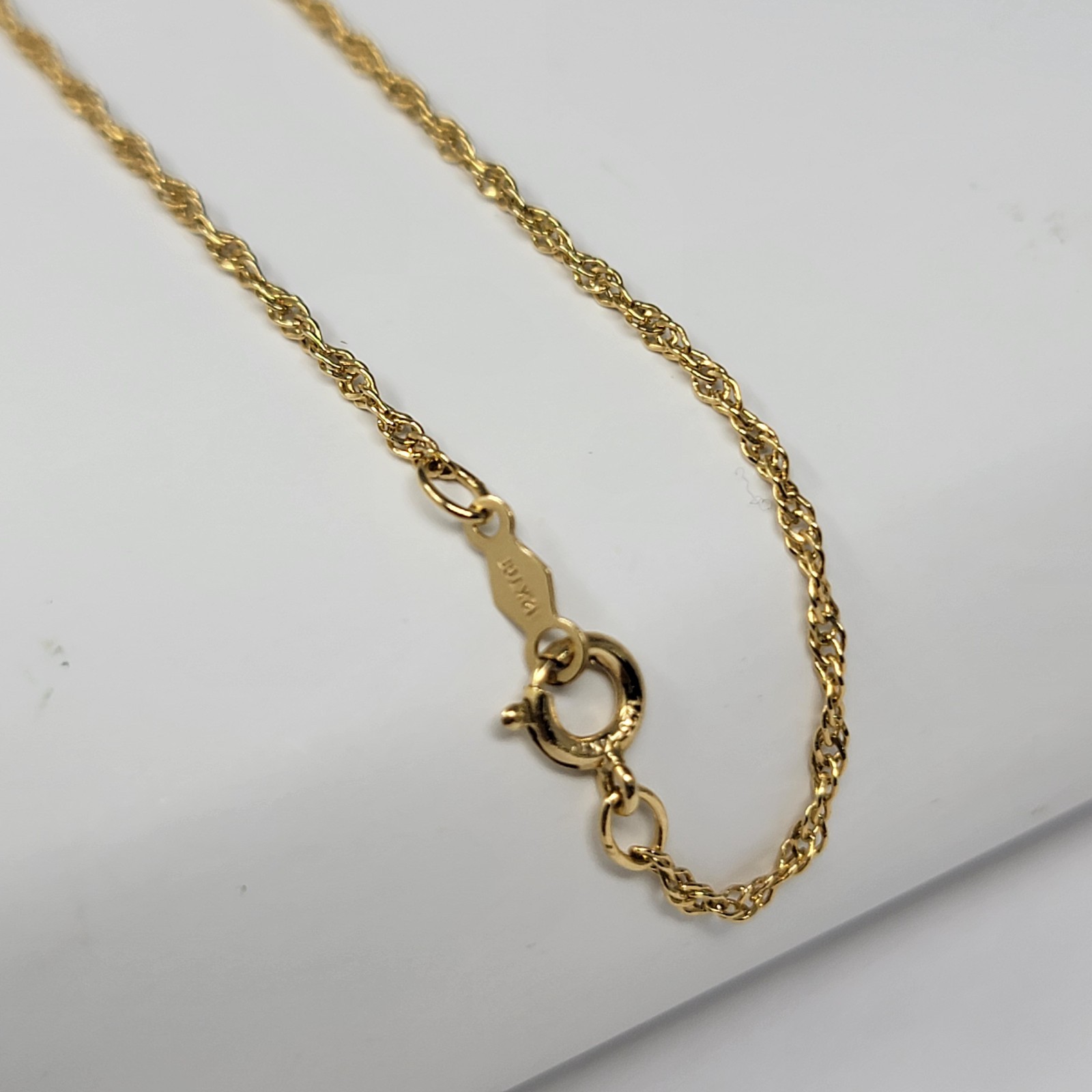 Vintage 12K Gold Filled Singapore Chain Bracelet 8″ 1/20 14k GF Spring Ring NOS