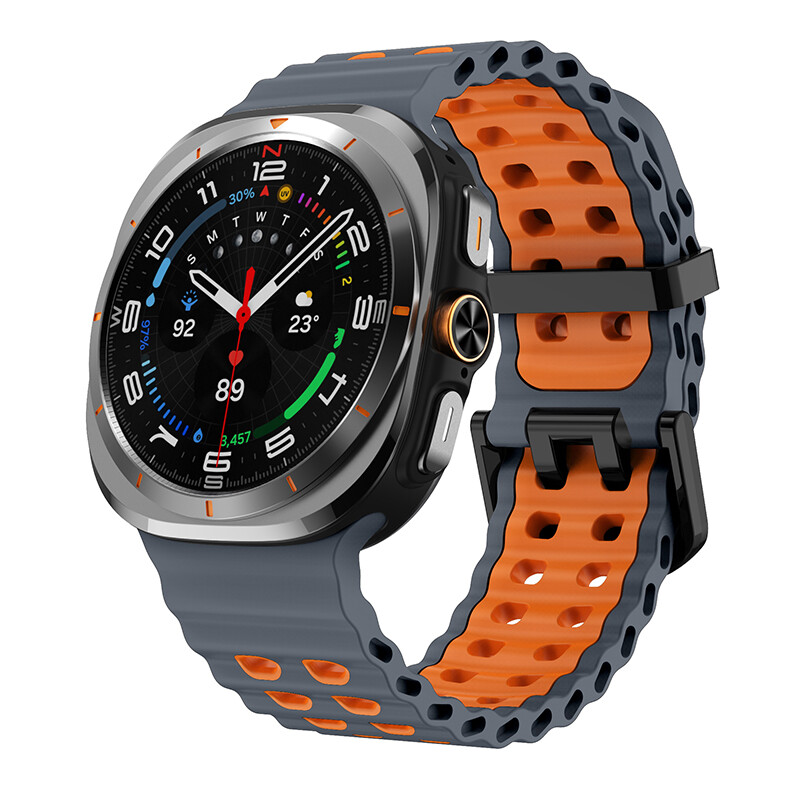 Marine Band For Samsung Galaxy Watch Ultra 47mm Strap TwoColor Silicone Sport