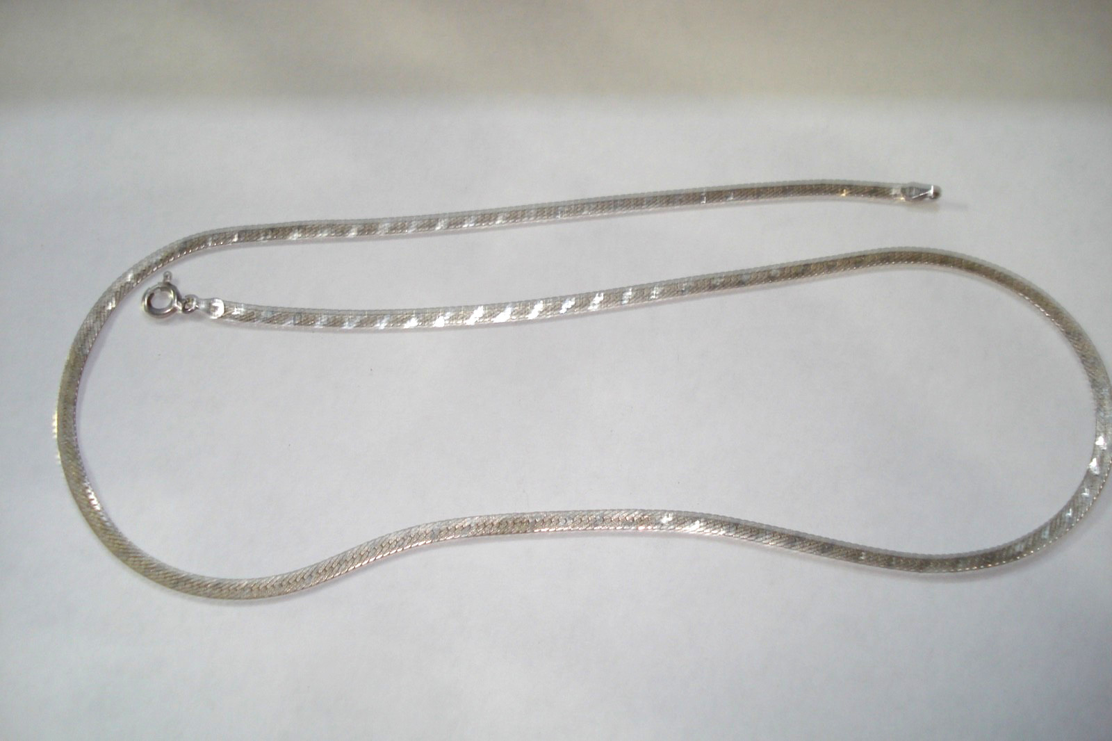 Vintage 925 Sterling Silver Herringbone Chain Necklace 20″ FGS VIOR Italy