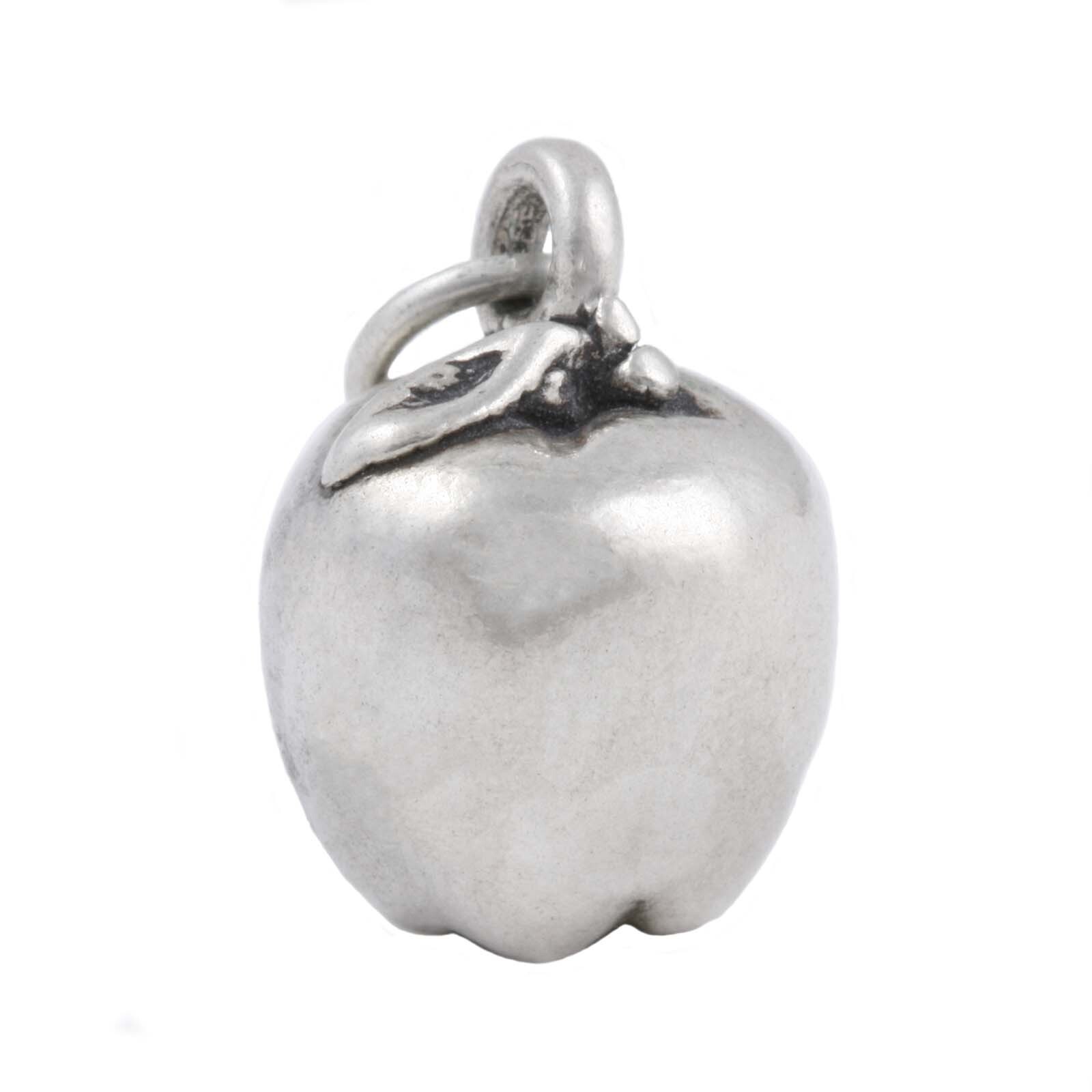 Heavy Apple Fruit 3D 925 Solid Sterling Silver Charm 6 grams MADE IN USA