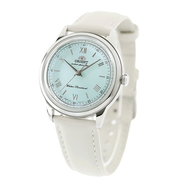 Unused ORIENT Bambino RN-WK0002E Pale Green Solar Quartz Women’s Watch in Box​