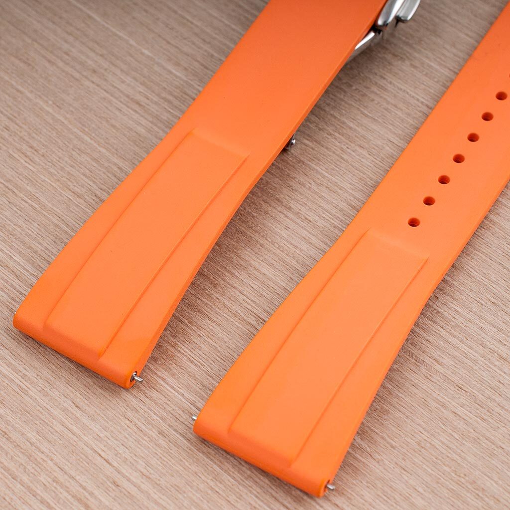 Deployant FKM Rubber Quick Release Watch Straps fits Omega Tag Heuer deployment