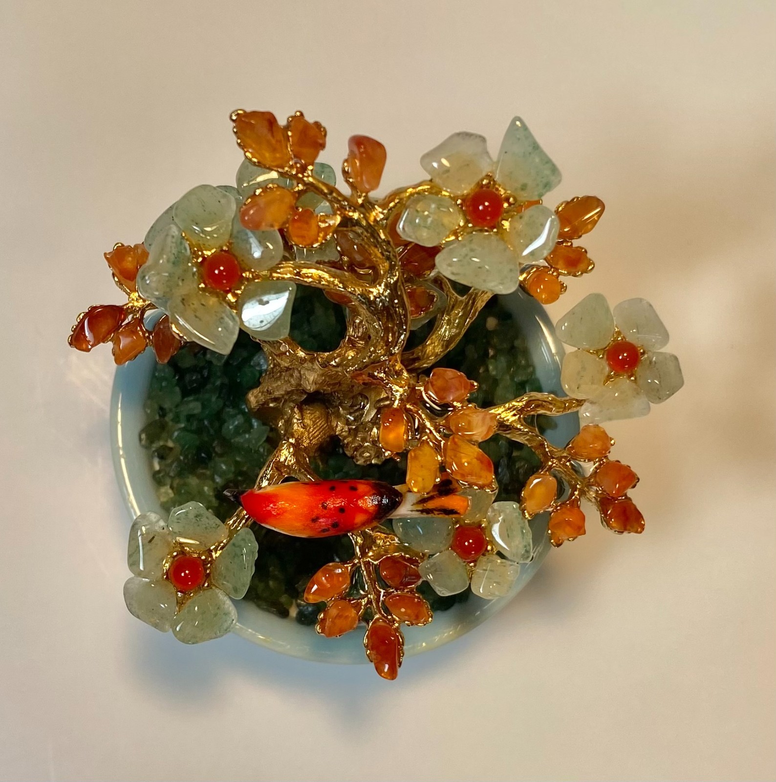 AUTHENTIC SWOBODA GEM TREE ~ AVENTURINE, CARNELIAN, BIRD ON TREE ~ STUNNING!