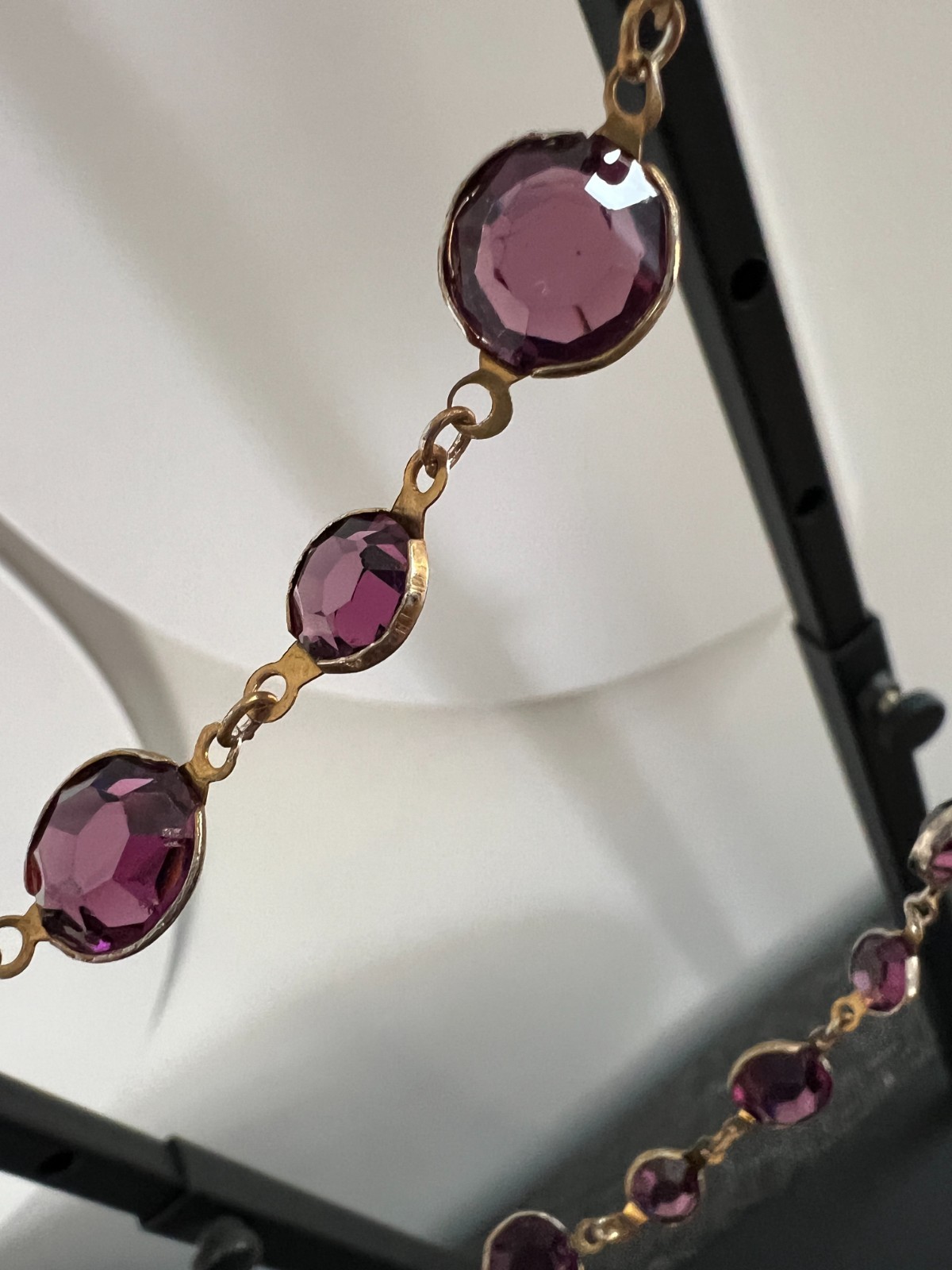 Vintage CHANEL Gripoix Amethist Crystal Sautoir Necklace (1980s)