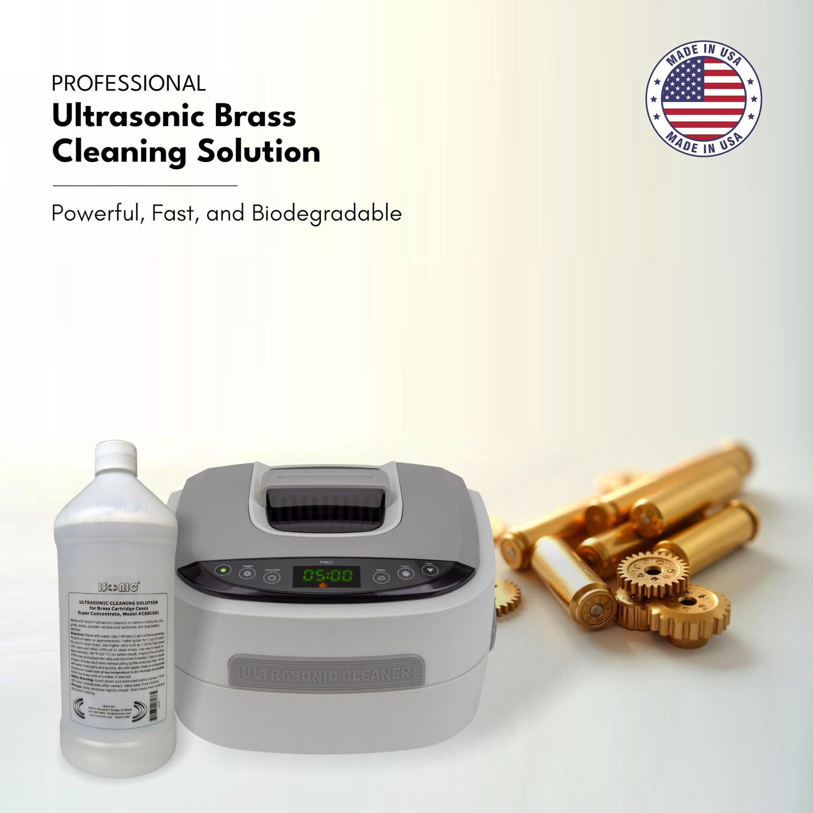 iSonic CSBC001 Ultrasonic Brass Cleaning Solution Super Concentrate, 1Qt Bottle
