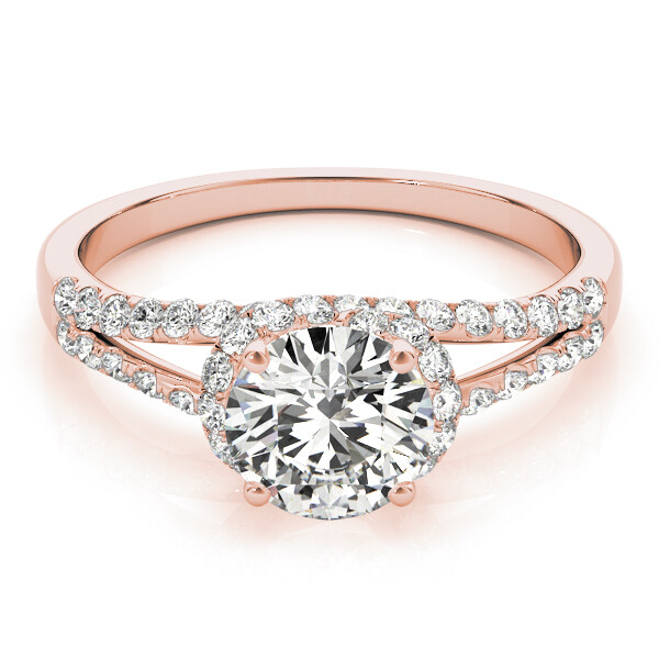 1.35 Ct Round Simulated Diamond Engagement Ring 14K Solid Rose Gold Size 8.5