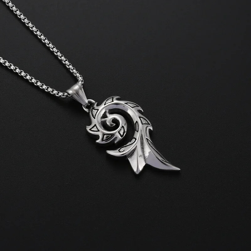 Retro Flame Personality Sweater Pendant Couple Trend Versatile Jewelry Necklace