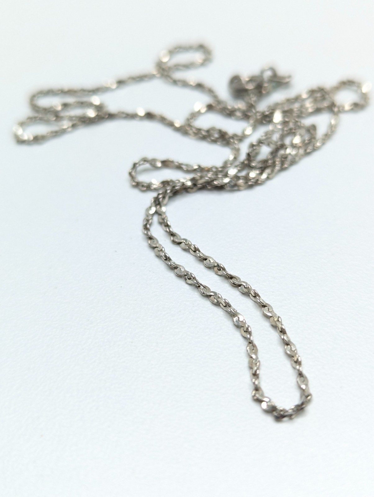 Sterling Silver 925 Chain Necklace Dainty Link Minimalist Spring Ring 25.5cm