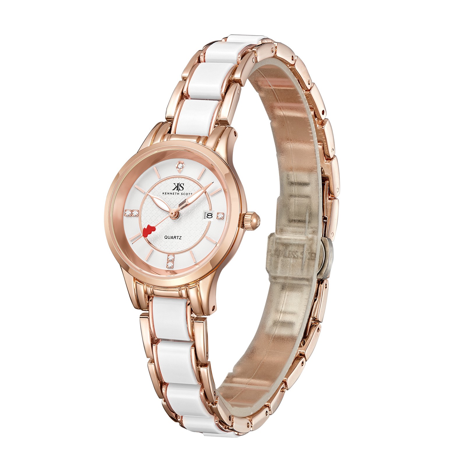 Kenneth Scott Women’s Analog Watch | White Dial, 30mm, 30 m (3 ATM)