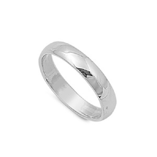 Sterling Silver 4 mm Wide Band Ring – Free Gift Packaging
