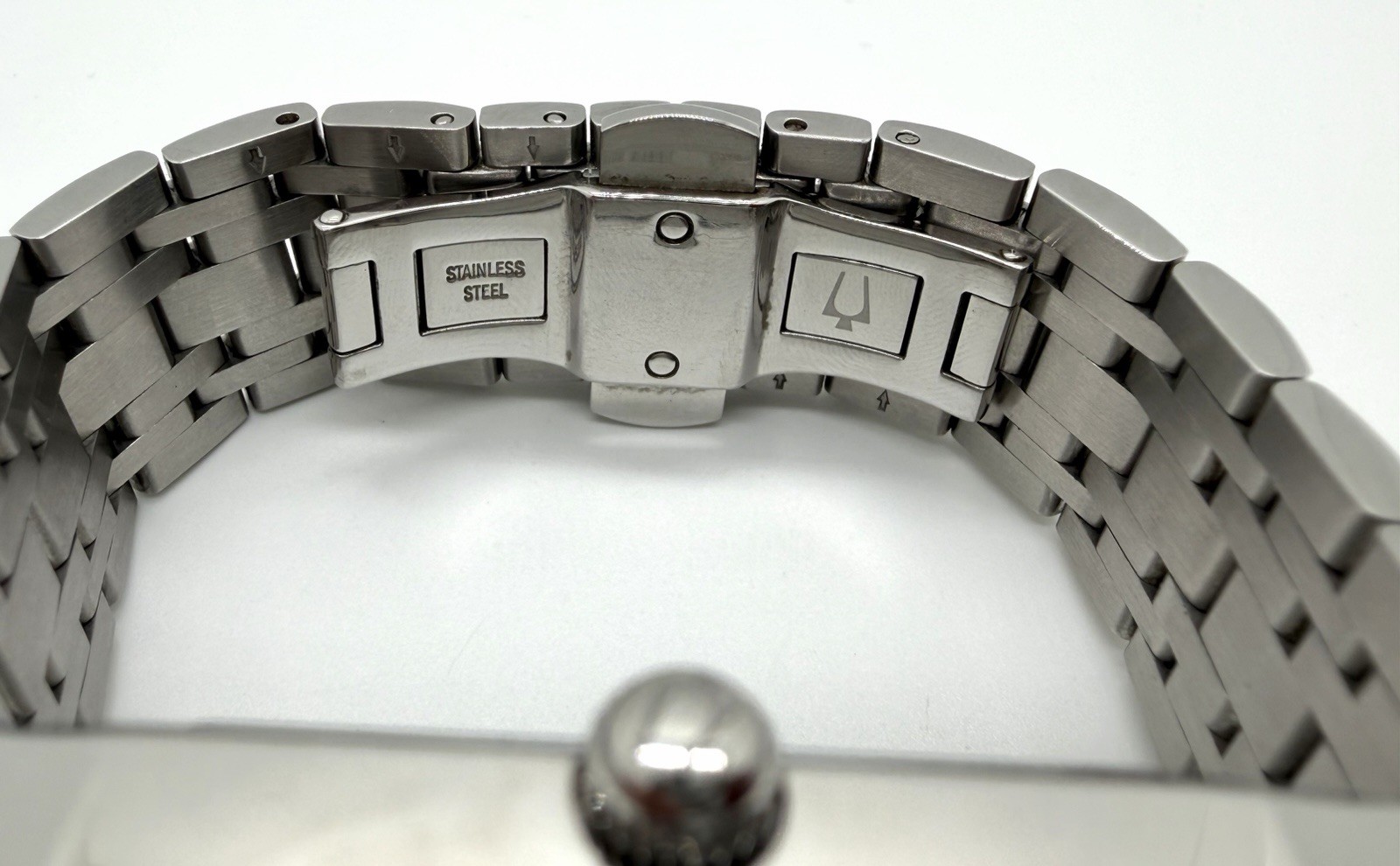 BULOVA Futuro Rectangular Diamond Accent Stainless Steel Quartz Watch
