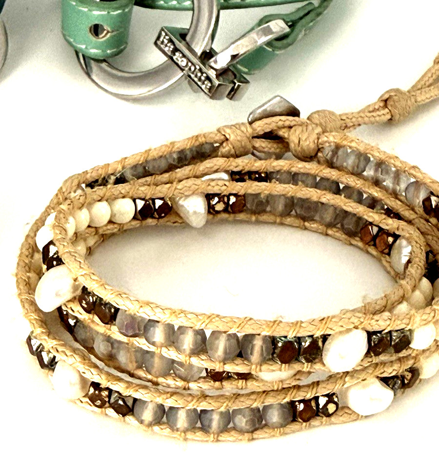 Lot of 4 Designer Nakamol ~ Katie Soleil ~ lia sophia Boho Wrap Bracelets