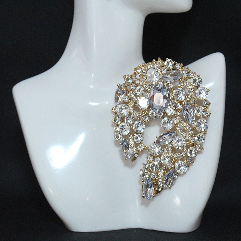 New Alloy Rhinestone Brooch Pin for Bridal Wedding Jewelry Clothing Accessories