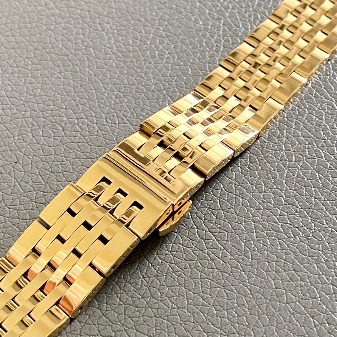 19mm Beads Of Rice Bracelet w/ Butterfly Clasp – Nice Gold Tone Stainless Steel