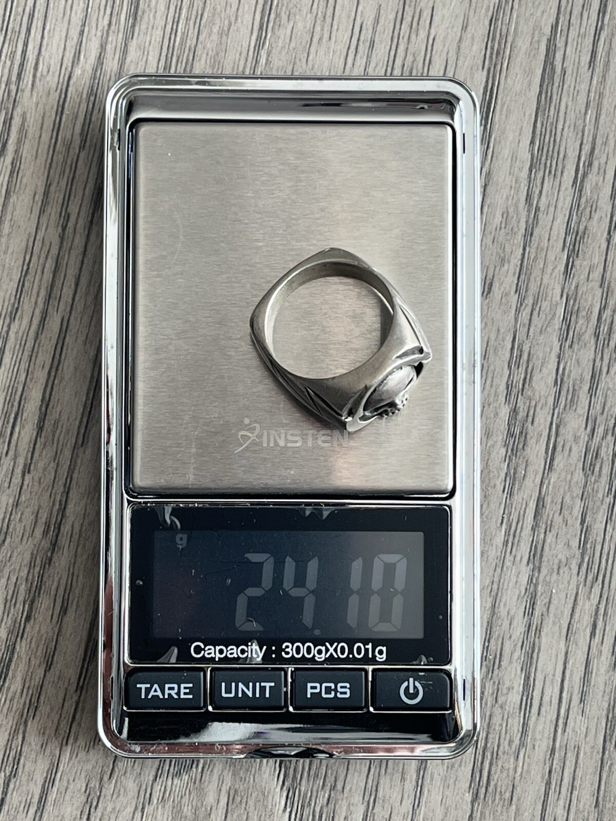 MJG CUSTOM MADE 925 STERLING SILVER SKULL RING SIZE 11 24.10 Grams Made In USA